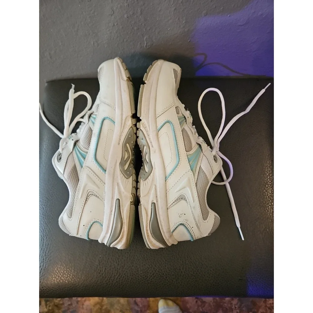 Vionic Walker Shoes Womens Size 10 Leather Athletic white/blue Ex.Condition (S25